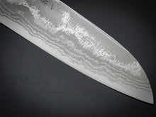 Load image into Gallery viewer, HITOHIRA AOGAMI-2 DAMASCUS SANTOKU KNIFE ROSEWOOD HANDLE 165mm
