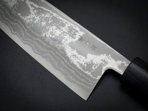 HITOHIRA AOGAMI-2 DAMASCUS SANTOKU KNIFE ROSEWOOD HANDLE 165mm