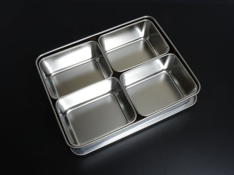 JAPANESE STAINLESS STEEL 4 GASTRONORM PANS SET