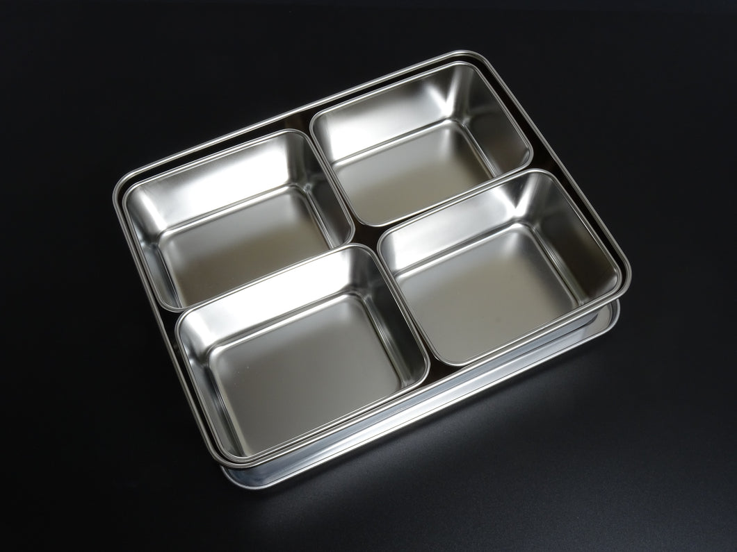 JAPANESE STAINLESS STEEL 4 GASTRONORM PANS SET