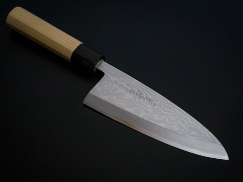 KICHIJI GINSAN-KO SUMINAGASHI DEBA 180MM MAGNOLIA WOOD HANDLE