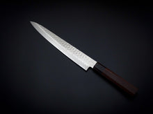 Load image into Gallery viewer, KICHIJI 45 LAYER HAMMERED DAMASCUS SUJIHIKI 240MM ROSEWOOD HANDLE*
