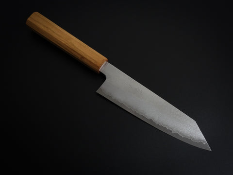 HADO GINSAN DAMASCUS KIRITSUKE SANTOKU 180MM SAKURA / CHERRY HANDLE FORGED BY SHOGO YAMATSUKA