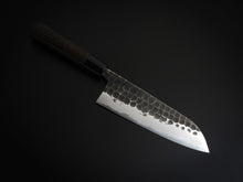 Load image into Gallery viewer, TOSHIHIRO V-2 KUROUCHI HAMMERED NASHIJI SANTOKU KNIFE 165MM CHESTNUT HANDLE*
