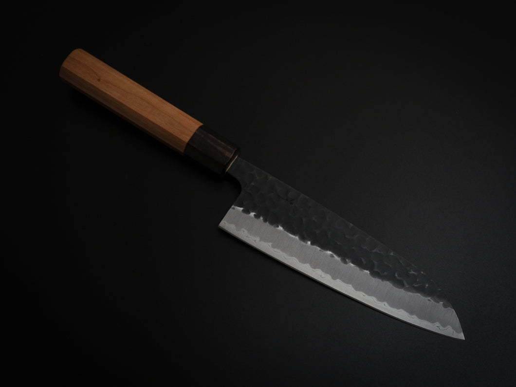 HITOHIRA AOGAMI SUPER KUROUCHI HAMMERED SANTOKU 170MM CHERRYWOOD HANDLE