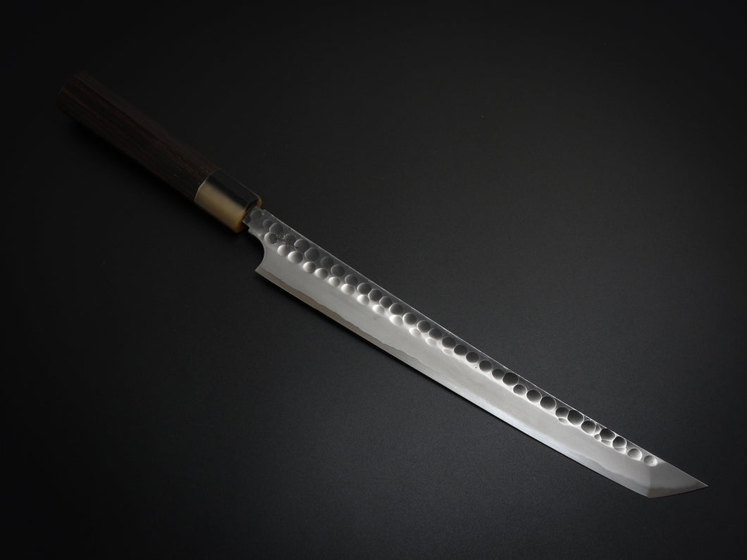 YOSHIHIRO YAUJI SHIROGAMI KUROUCHI HAMMERED SAKIMARU 270MM WENGE WOOD HANDLE