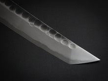 Load image into Gallery viewer, YOSHIHIRO YAUJI SHIROGAMI KUROUCHI HAMMERED SAKIMARU 270MM WENGE WOOD HANDLE
