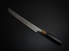 Load image into Gallery viewer, YOSHIHIRO YAUJI SHIROGAMI KUROUCHI HAMMERED SAKIMARU 270MM WENGE WOOD HANDLE

