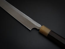 Load image into Gallery viewer, YOSHIHIRO YAUJI SHIROGAMI KUROUCHI HAMMERED SAKIMARU 270MM WENGE WOOD HANDLE
