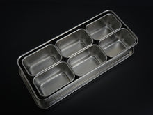 Load image into Gallery viewer, JAPANESE STAINLESS STEEL 6 YAKUMI SMALL GASTRONORM PANS SET
