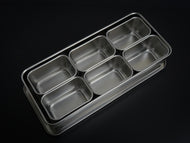 JAPANESE STAINLESS STEEL 6 YAKUMI SMALL GASTRONORM PANS SET