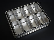 JAPANESE STAINLESS STEEL 8 YAKUMI SMALL GASTRONORM PANS SET