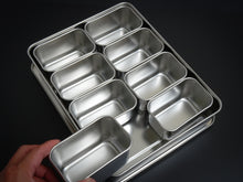 Load image into Gallery viewer, JAPANESE STAINLESS STEEL 8 YAKUMI SMALL GASTRONORM PANS SET**
