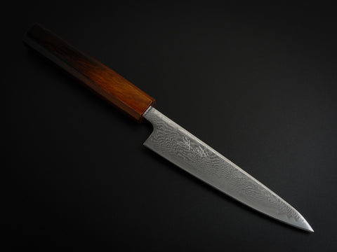 OUL AUS-10 DAMASCUS UZU PETTY 135MM BURNT OAK HANDLE