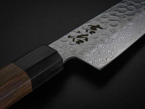 KICHIJI 45 LAYER HAMMERED DAMASCUS SANTOKU 180MM ROSEWOOD HANDLE