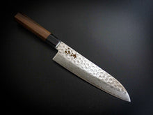 Load image into Gallery viewer, KICHIJI 45 LAYER HAMMERED DAMASCUS SANTOKU 180MM ROSEWOOD HANDLE
