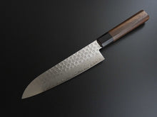 Load image into Gallery viewer, KICHIJI 45 LAYER HAMMERED DAMASCUS SANTOKU 180MM ROSEWOOD HANDLE
