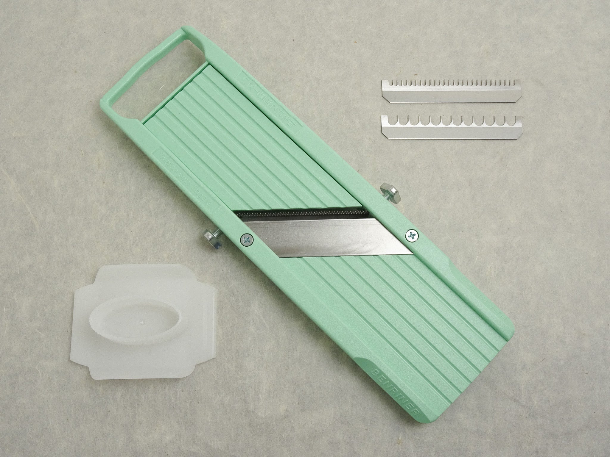 Benriner Japanese Mandoline Slicer Green Three Different