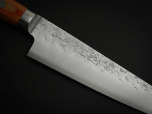 TAKAMURA CHROMAX HAMMERED PETTY KNIFE BROWN PAKKA WOOD HANDLE 130MM*