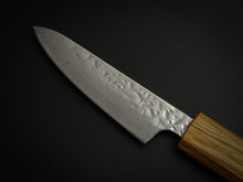 Load image into Gallery viewer, TSUNEHISA AUS-10 HAMMERED DAMASCUS PARING KNIFE 80MM OAK WOOD OCTAGONAL HANDLE
