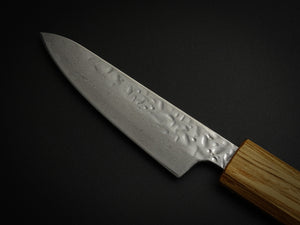 TSUNEHISA AUS-10 HAMMERED DAMASCUS PARING KNIFE 80MM OAK WOOD OCTAGONAL HANDLE