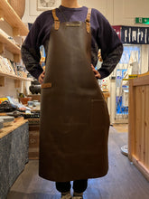 Load image into Gallery viewer, STALWART CRAFTS  CROSS STRAP LEATHER APRON BROWN
